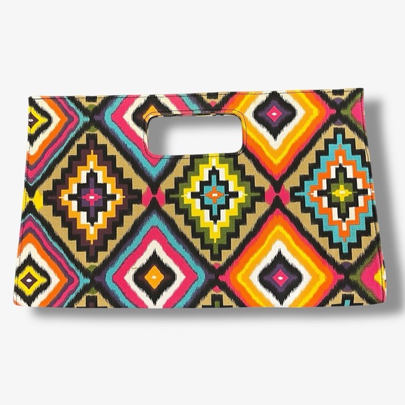 Giannini Multicolor Aztec Design Envelope Clutch Handbag‎ Purse Colorful NWOT - Picture 6 of 6